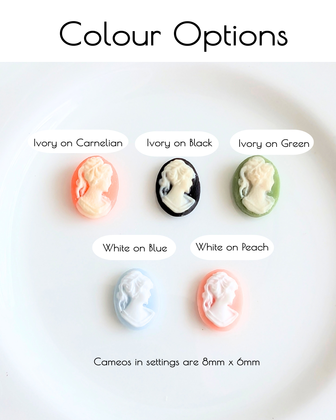 Cameo Ring with Cubic Zirconia, Sterling Silver Jewelry, Adjustable Size