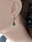 Green Vintage Earrings – Elegant Victorian Glass Bead Dangles