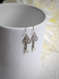 Antique Key Earrings - Silver Plated Brass - Vintage Steampunk Jewelry