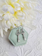 Antique Key Earrings - Silver Plated Brass - Vintage Steampunk Jewelry