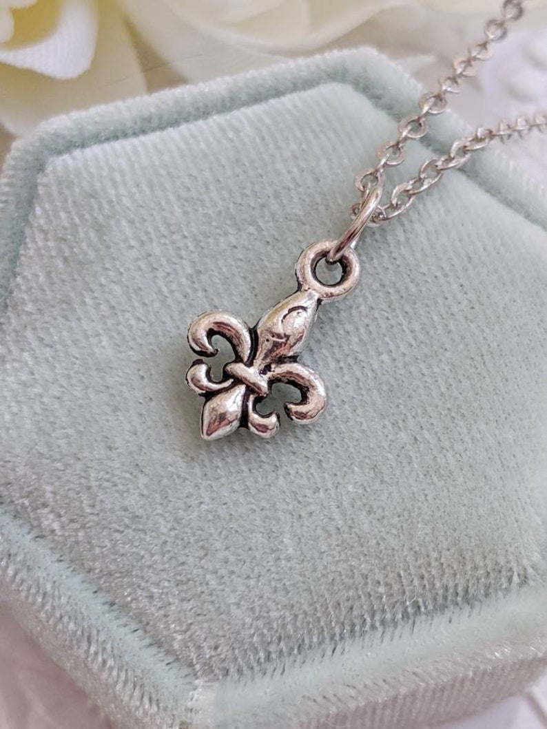 Dainty Fleur De Lis Necklace, French Canadian Jewelry