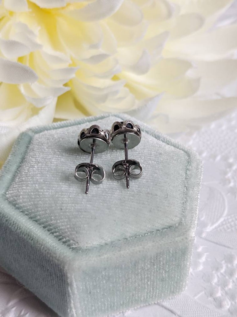 Peach Cameo Stud Earrings: Sterling Silver-Plated, Surgical Steel Posts