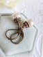 Ivory Pearl Drop Earrings: Vintage Bronze Lever-Back Bridal Jewelry