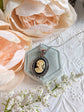 Black Cameo Necklace, Victorian Style Lady Pendant Antiqued Silver