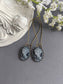 Blue Cameo Victorian Earrings: Romantic Vintage Style Jewelry