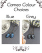 Blue Cameo Victorian Earrings: Romantic Vintage Style Jewelry