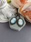 Turquoise Cameo Earrings: Victorian Style Antiqued Bronze Jewelry