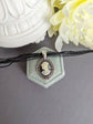 Gothic Cameo Choker: Black Ribbon Necklace