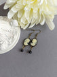 Black Cameo Earrings: Gothic Victorian Style with Black Beads