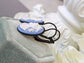 Blue Cameo Earrings in Black Lever backs, Gothic Victorian Jewelry