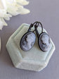 Blue Cameo Lever Back Earrings: Vintage Style Portrait Jewelry