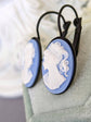 Handmade Blue Cameo Earrings | Victorian Lever Back Jewelry Gift
