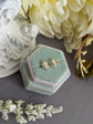 Handmade Green Cameo Stud Earrings | Sterling Silver Vintage Jewelry