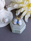 Blue Cameo Earrings in Black Lever backs, Gothic Victorian Jewelry