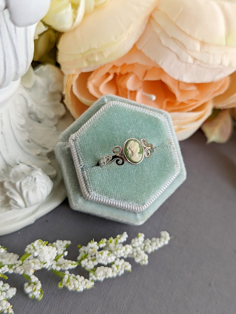 Carnelian Cameo Ring: Sterling Silver Adjustable Victorian Jewelry