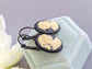 Black Cameo Leverback Earrings: Victorian Lady Silhouette Jewelry