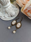 Peach Cameo Pearl Drop Earrings – Victorian Style Antiqued Brass Jewelry
