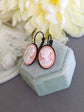 Pink Cameo Earrings, Vintage Style Portrait Jewelry, Modern Victorian