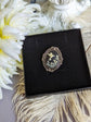Blue Hummingbird Cameo Brooch | Antiqued Silver Bird Pin Jewelry