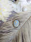 Blue Hummingbird Cameo Brooch | Antiqued Silver Bird Pin Jewelry