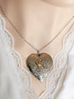 Heart Locket Pendant Necklace | Silver Bird Choker, Handmade Jewelry