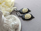 Black Dragonfly Cameo Earrings: Gothic Victorian Style