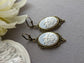 Dragonfly Cameo Earrings – Brass Victorian Style, Nature-Inspired Jewelry