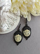 Black Dragonfly Cameo Earrings: Gothic Victorian Style