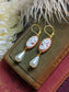 Handmade Pink Cameo Pearl Earrings | Victorian Romantic Jewelry