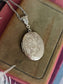 Embossed Floral Silver Locket Necklace | Vintage Photo Pendant Gift