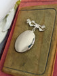 Embossed Floral Locket Brooch: Vintage Style Bridal Bouquet Charm