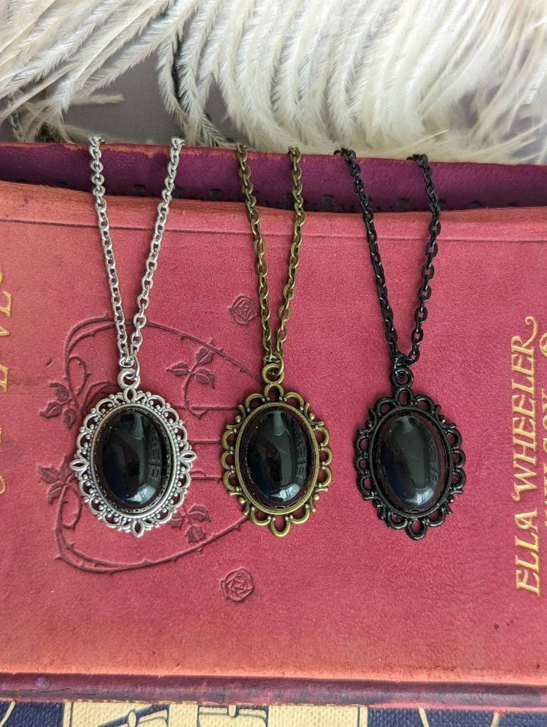 Obsidian Necklace: Gothic Crystal Pendant, Black Gemstone Jewelry