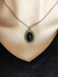 Obsidian Pendant Necklace, Black Gemstone Jewelry, Gothic Vintage Romance