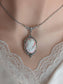 Victorian Goddess Cameo Necklace, Antique Silver Wedding Jewelry