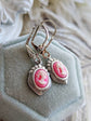 Blue Cameo Earrings: Silver Victorian Style Jewelry, Something Blue