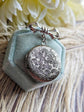 Vintage Silver Round Floral Locket Brooch & Bouquet Charm