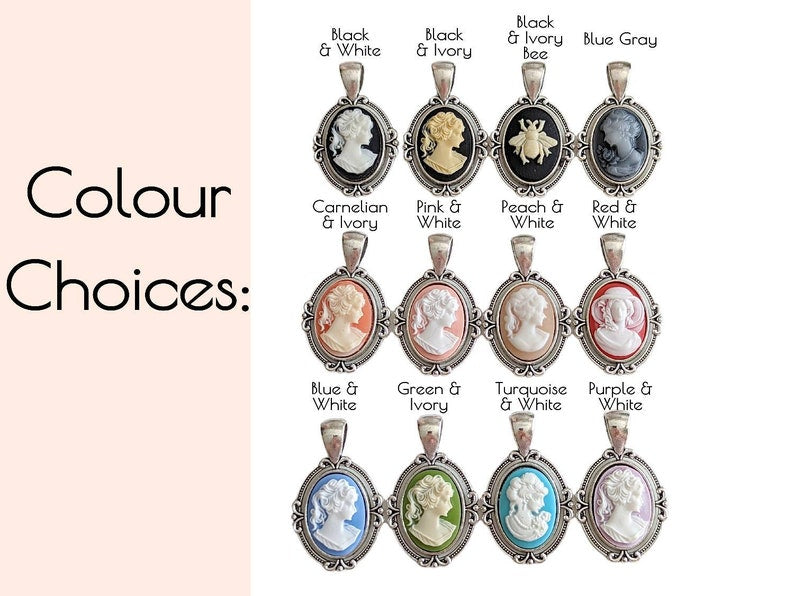 Victorian Cameo Necklace: Vintage Style Lady Pendant, Antique Silver