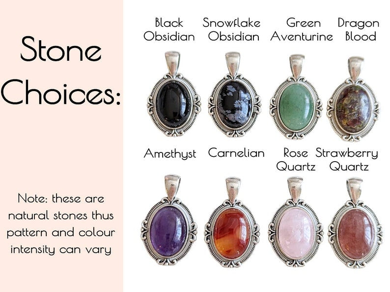 Green Aventurine Necklace, Vintage Silver Crystal Pendant Jewelry