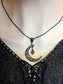Black Crescent Moon Necklace: Filigree Celestial Jewelry, Amethyst Bead