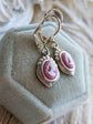 Blue Cameo Earrings: Silver Victorian Style Jewelry, Something Blue