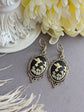 Blue Hummingbird Cameo Earrings: Vintage Style Romantic Jewelry
