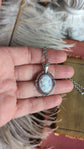 Purple Cameo Necklace, Victorian Silver Pendant, Vintage Jewelry Gift