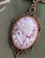 Victorian Goddess Cameo Necklace, Antique Brass Pendant, Wedding Jewelry