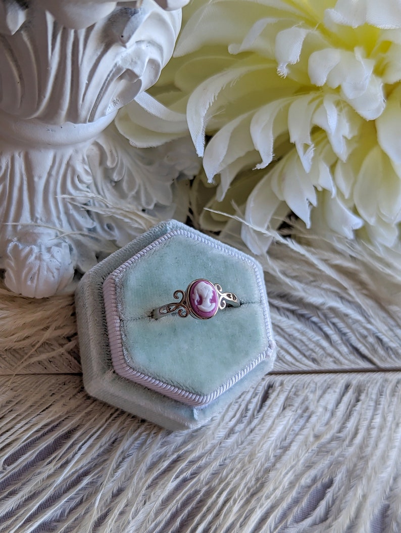 Sterling Silver Cameo Ring: Adjustable Greek Goddess Jewelry