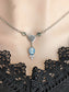 Blue Cameo Pendant Necklace with Rosewater Opals, Victorian Jewelry