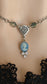 Blue Cameo Pendant Necklace with Rosewater Opals, Victorian Jewelry
