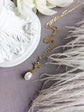 Gold Pearl Necklace | Art Deco 14K Plated Pendant, Handmade Jewelry