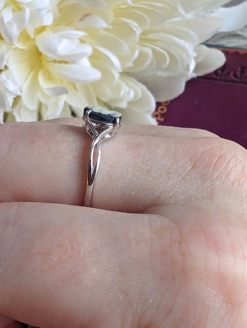 Sterling Silver Cameo Ring, Victorian Jewelry, Adjustable Size
