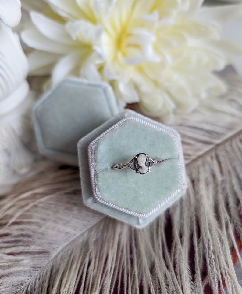 Sterling Silver Cameo Ring, Victorian Jewelry, Adjustable Size