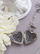 Heart Locket Toggle Necklace | Silver Floral Choker, Handmade Jewelry